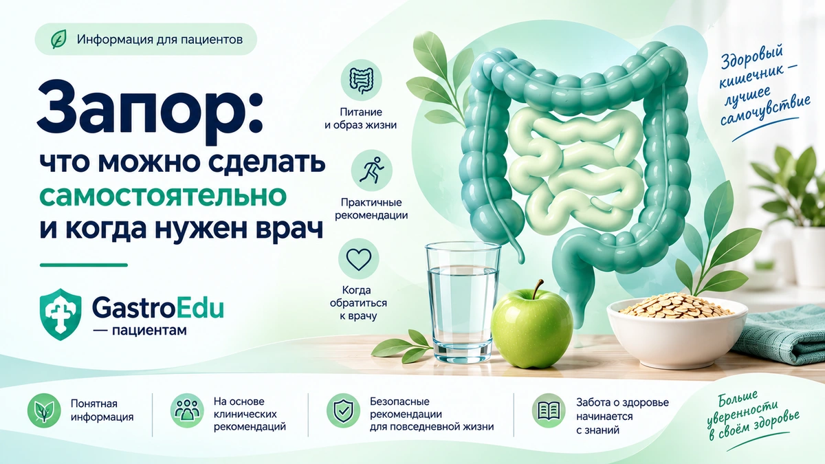 Информационная иллюстрация к статье о запоре