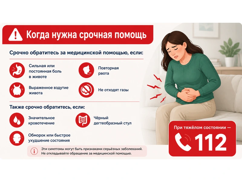 Признаки, при которых при запоре нужна срочная медицинская помощь